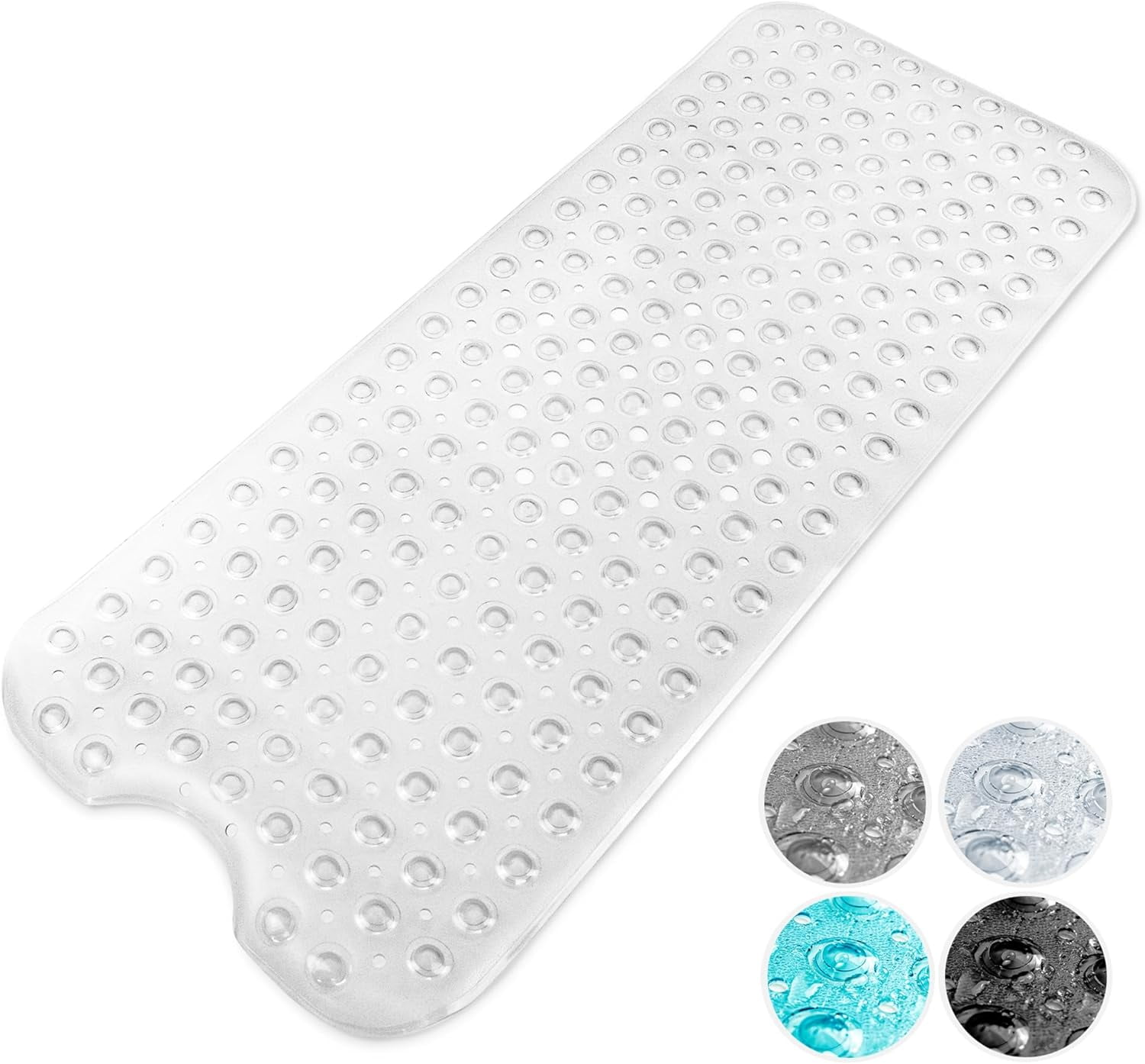 Premium Non-Slip Bath Mat - 200 Suction Cups, BPA, Latex Free, Mildew ...