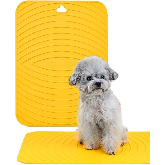 Premium Non-Slip Dog Bath Mat with Drying Hooks Sturdy, Durable & Versatile Pet Grooming Mat | Bathtub & Sink | Easy to Clean & Store 15.8" x 21.7"