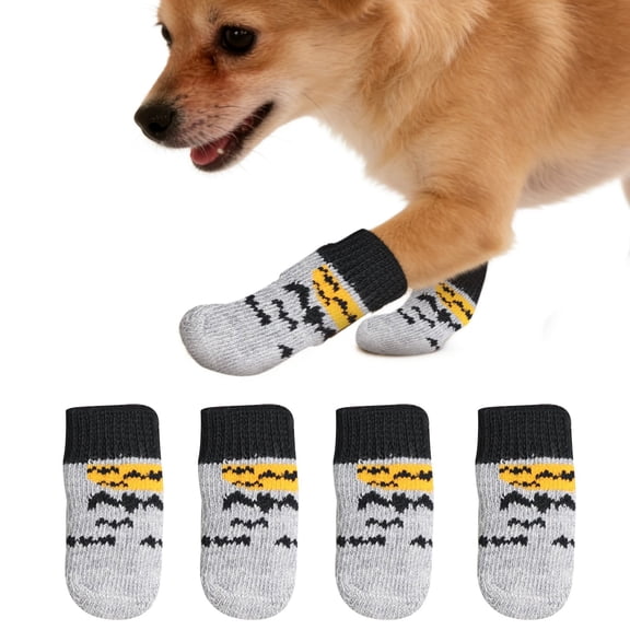 Premium Non-Slip Dog Socks for Hardwood Floors - Extra-Thick Grip that Works Even When Twisted - Prevents Licking, Slipping, and Great for Dog Paw Protection -White