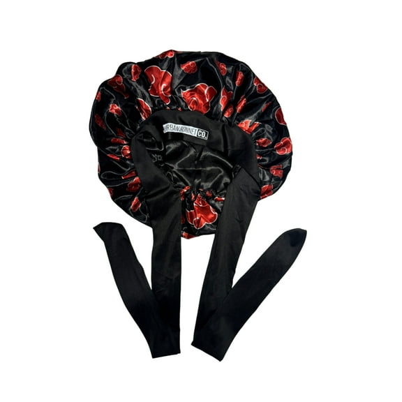 Premium Non Slip Satin Hair Bonnet for Men Women Curly Hair, Dreadlock Loc Cap Silk Double Layer Sleeping Shower Wrap Anime Soft Band With Tie