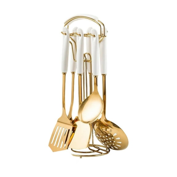 Premium Nonrust Steel 7 Piece Kitchen Utensils Set Durable Ergonomic Handle