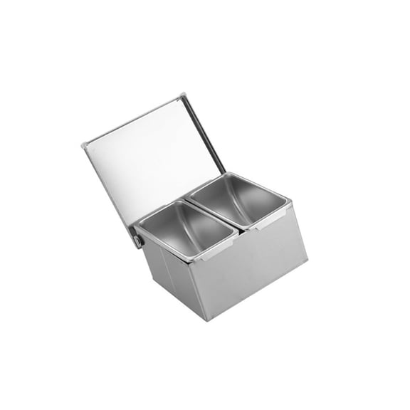 Premium Nonrust Steel Spice Box Multi Compartment Organizers For Kitchen Countertop Storage With Secure Nonslip Base