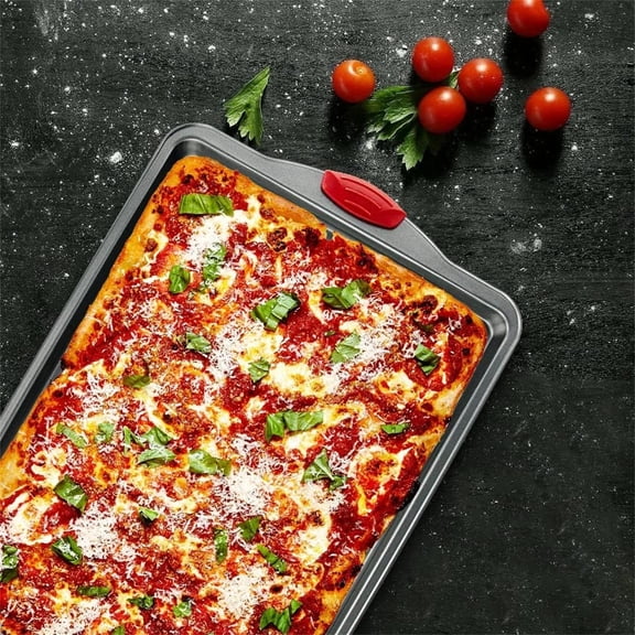 Premium Nonstick Baking Sheet Pans Set of 3, Heavy-Gauge Carbon Steel, Warp, Dent, and Rust-Resistant Gourmet Rimmed Half Cookie Sheet Trays, Non-Toxic for Exceptional Baking Performance