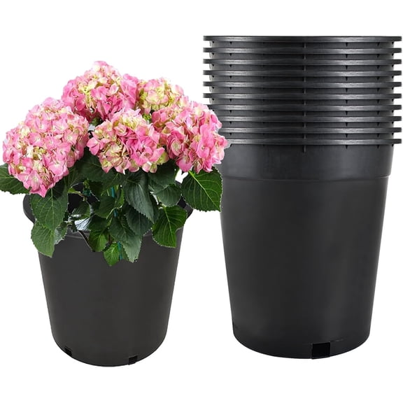 Premium Nursery Plastic Planter Flower Herb Vegetable Garden Grow Pots with Drainage Holes for Outdoor and Indoor Use