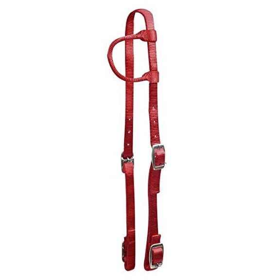 Premium Nylon Single Ear Headstall (Red)