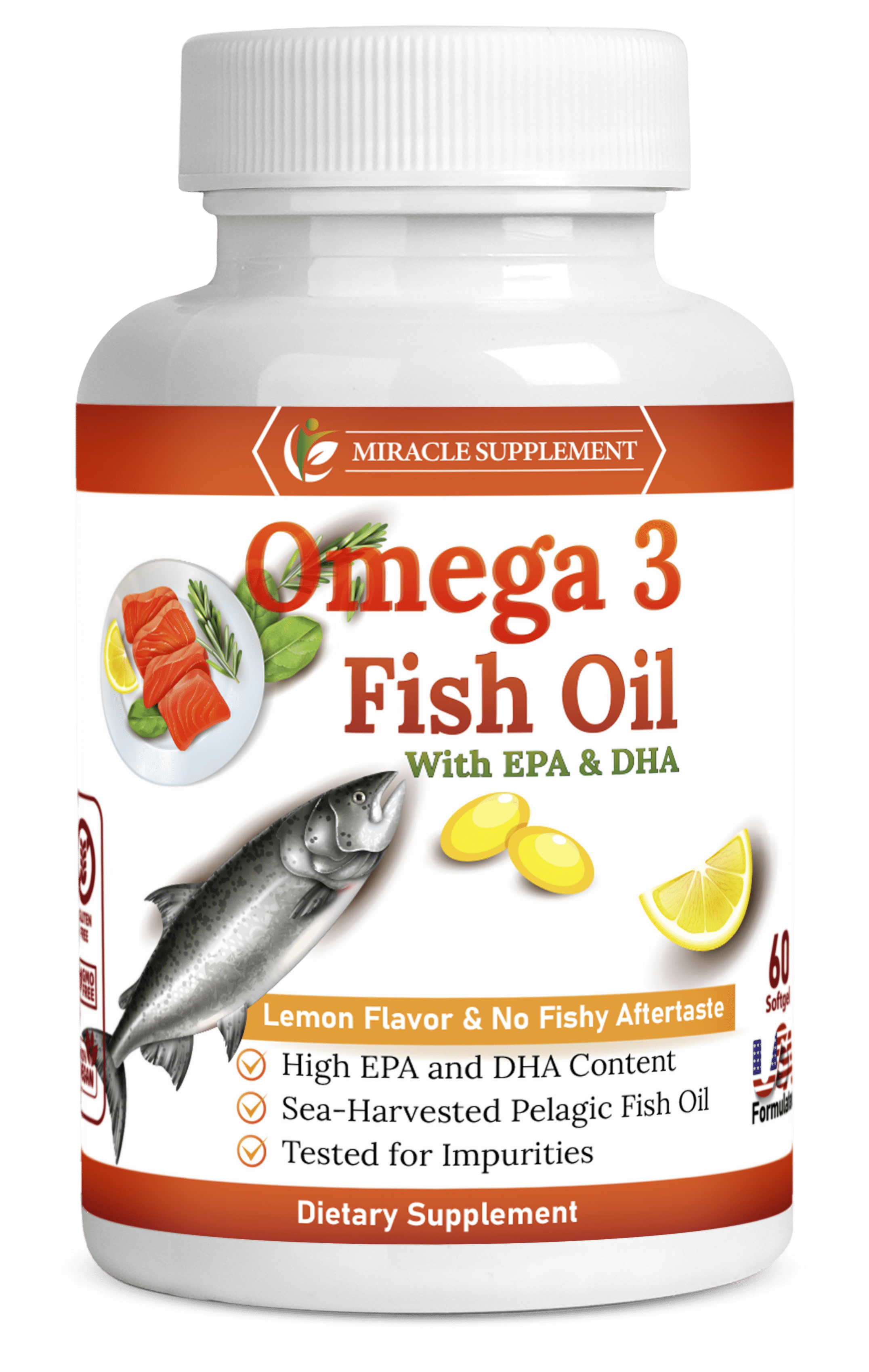 Premium Omega3 Fish Oil Supplement with High EPA & DHA for Optimal