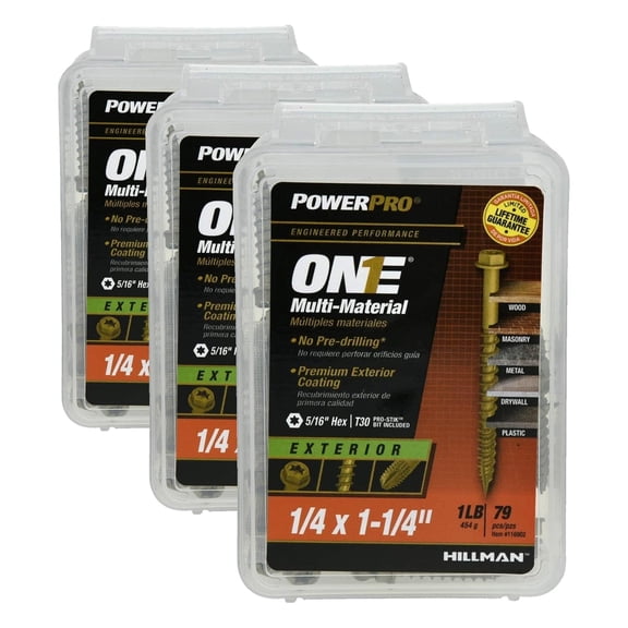Premium One Multi-Material Flat Head Screws, Epoxy Coated Steel, Fasten in Wood, Metal, Concrete, Drywall and Plastic, Bronze, #6 x inch, Box of 50 Screws (Pack of 3)