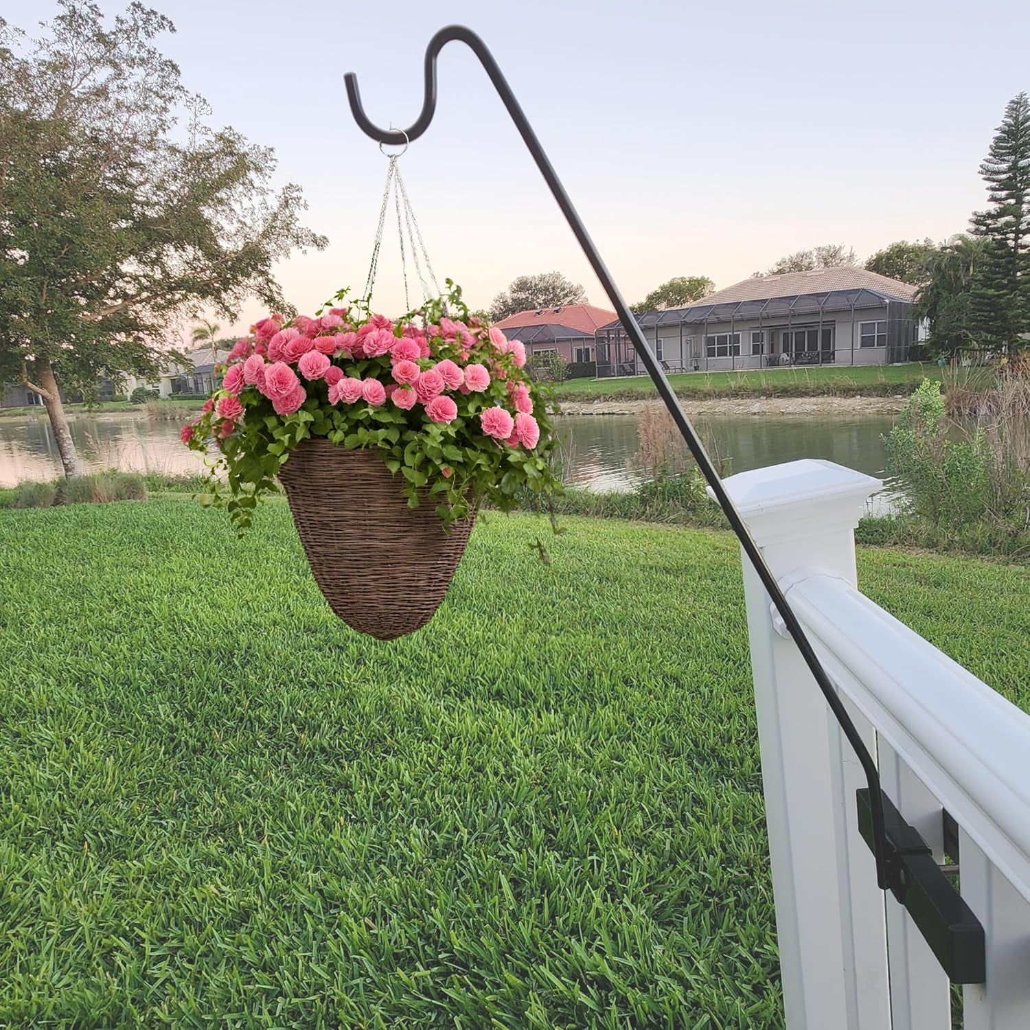 Outside Railing Hooks Premium - One Piece Pole - Long Hook Kits Ideal for Feeders, Lighter ...