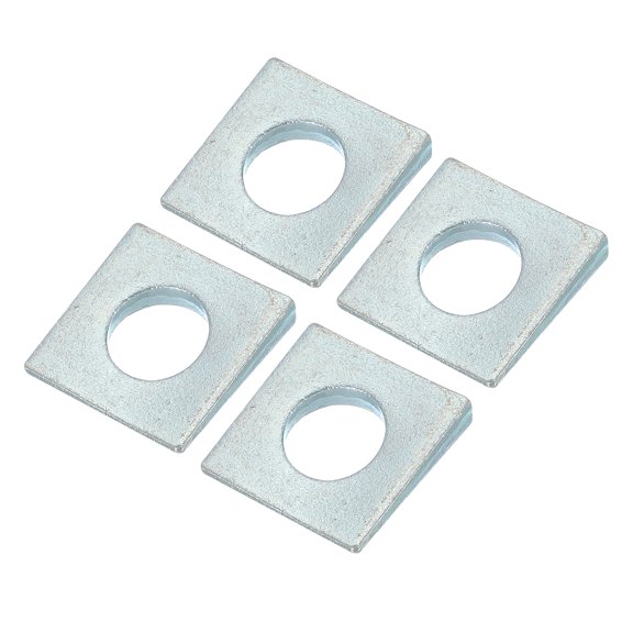 Uxcell Beveled Square Washers, Heavy Duty Galvanized Wedge Washers in Plain Carbon Steel for Shim Leveling Fastener M16 Thickness 2 to 7.8mm