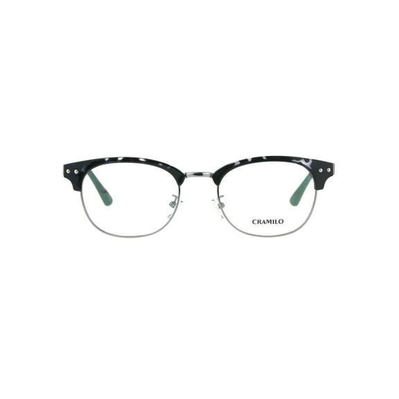 Premium Optical Quality Half Horned Rim Fashion Eyeglasses Frame Black Tortoise Silver