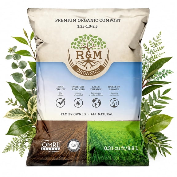 Premium Organic Compost 10 lb Bag for Vegetables, Flowers, Plants & Lawns-All Purpose Soil Amendment Fertilizer - Moisture Retention, Low Odor, Manure Based Compost - Indoor & Outdoor Use