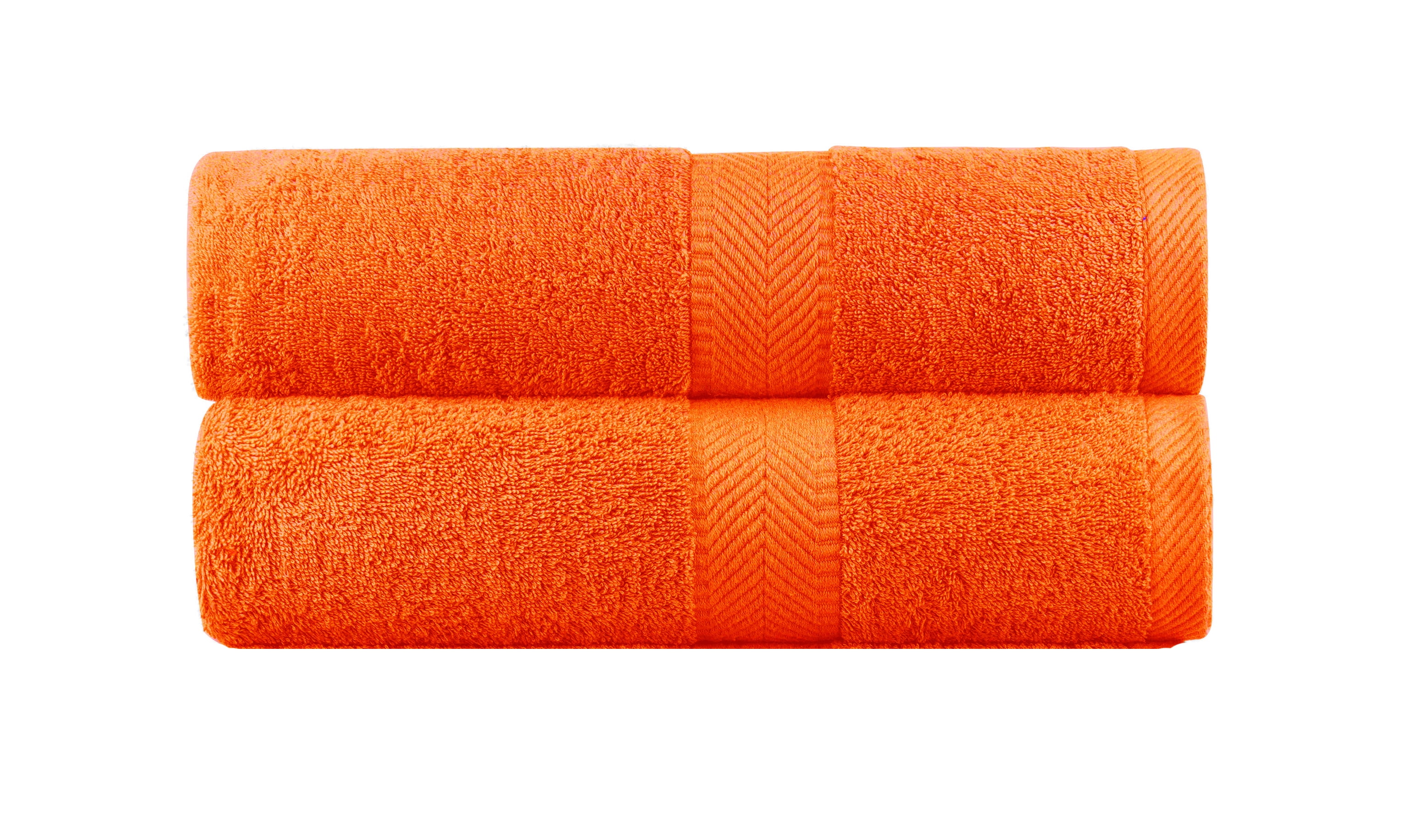Oversized Organic Cotton Orange Bath Sheet Set of 2