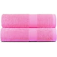 thumbnail image 1 of Premium Organic Cotton Bath Towels Plush Feather Touch Quick Dry Bath Sheet Eco Friendly Towel 100% Cotton Loop Terry, Pink, Set of 2, 1 of 2