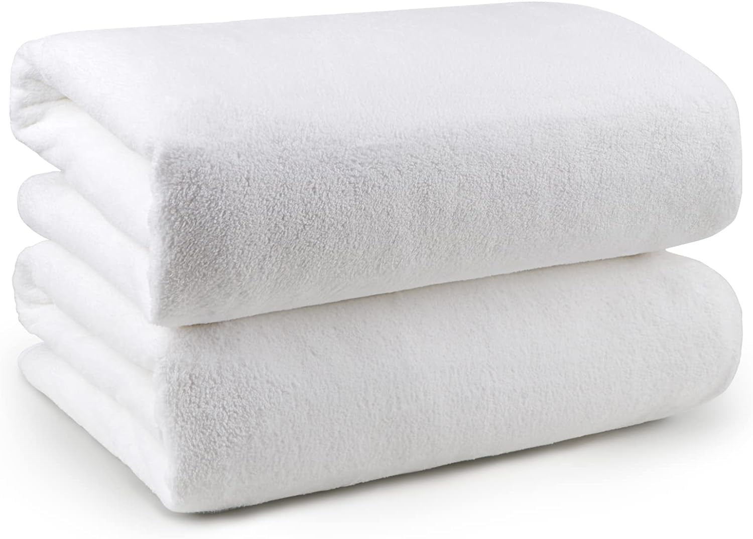 Premium Organic Cotton Luxury White Bath Towels Set of 2 Oversized