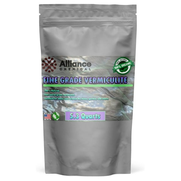 Premium Organic Fine Vermiculite - 5.3 Quarts - Soil Amendment for Gardens, for Mushroom Cultivation, Potting Plants, and Composting