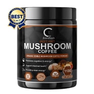 Mushroom Coffee Instant Powder with Adaptogen Blend (Lion's Mane, Reishi, Chaga, Cordyceps), Low Caffeine Coffee Alternative for Focus, Energy & Immune Support - 3.98oz