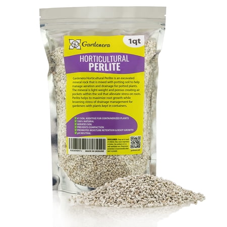 Premium Organic Perlite - (Made in Ukraine) Horticultural Soil Amendment for Indoor & Outdoor Container Plants for Drainage Management and Enhanced Growth - 1 Quart