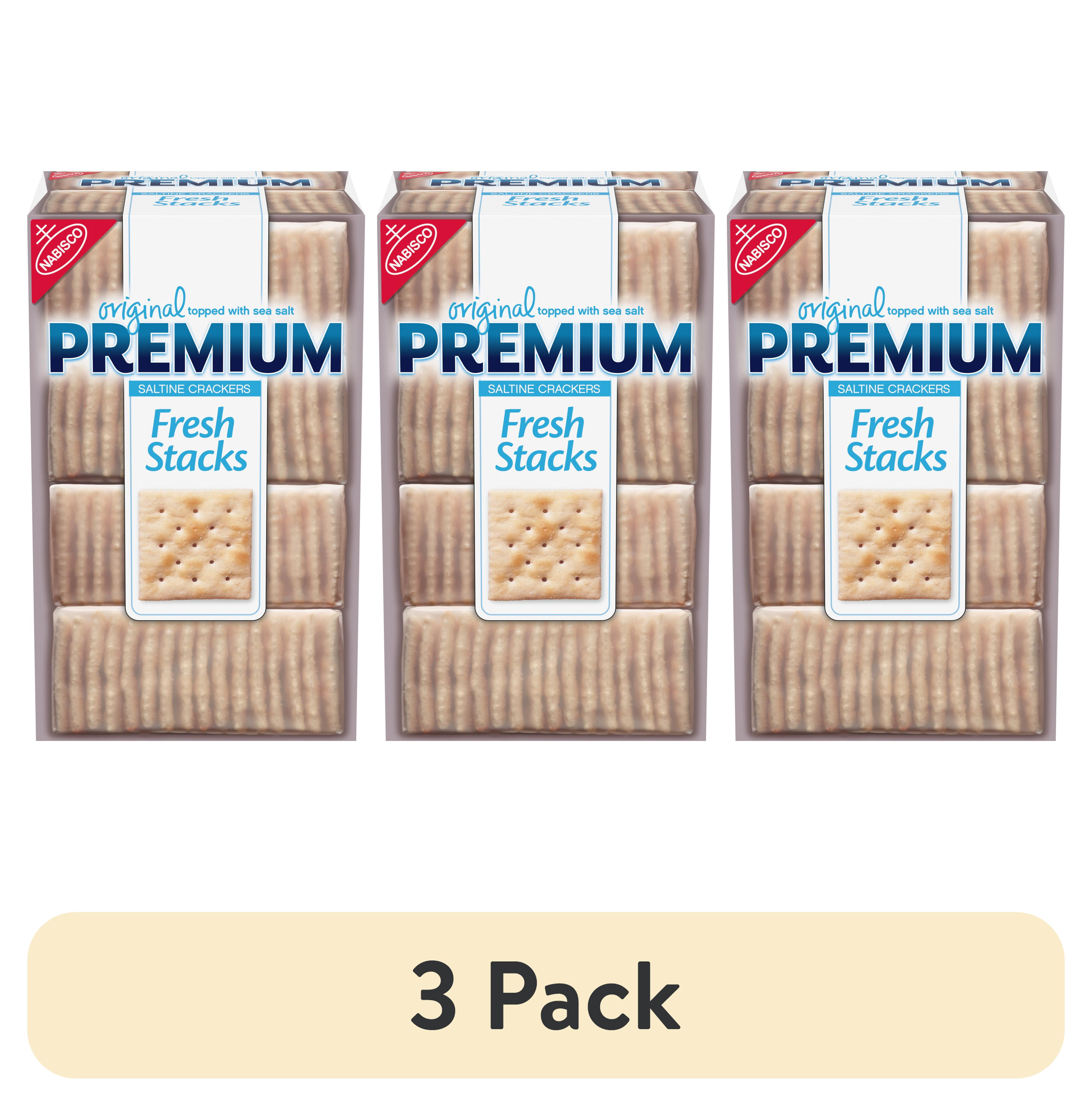 (3 pack) Premium Original Fresh Stacks Saltine Crackers, 13.6 oz