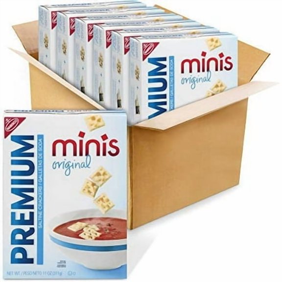 Premium Original Mini Saltine Crackers 6 - 11 oz Boxes