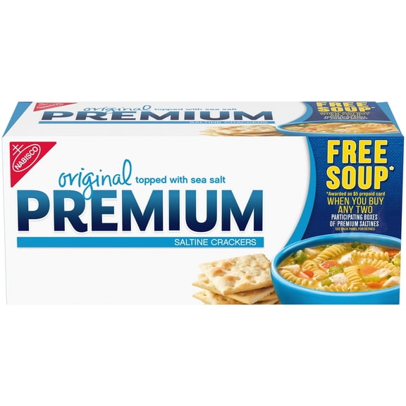 Premium Original Saltine Crackers, Lunch Snacks, 16 oz