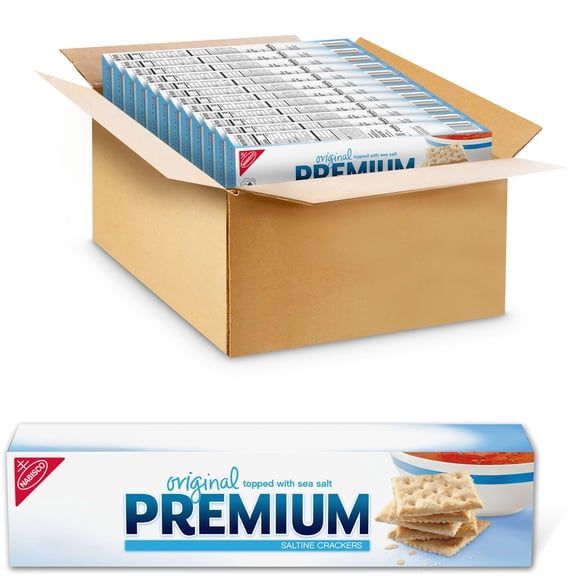 Premium Original Saltine Crackers, Lunch Snacks, Bulk Snacks, 12 Boxes, 4 oz
