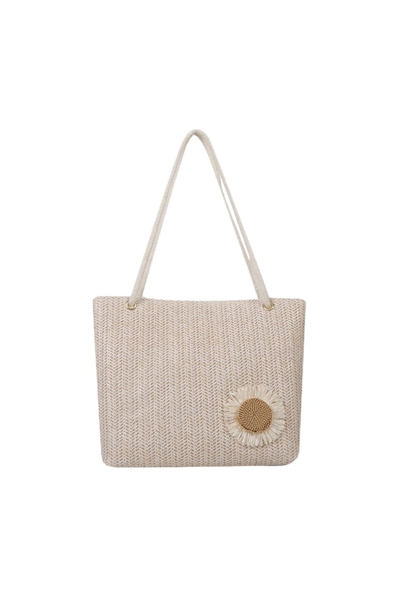 Premium Outward Tote Bag – Durable Polyester Handbag with Spacious Interior, Comfortable Rope Straps, Sunflower Decor, Perfect for Travel & Everyday Use