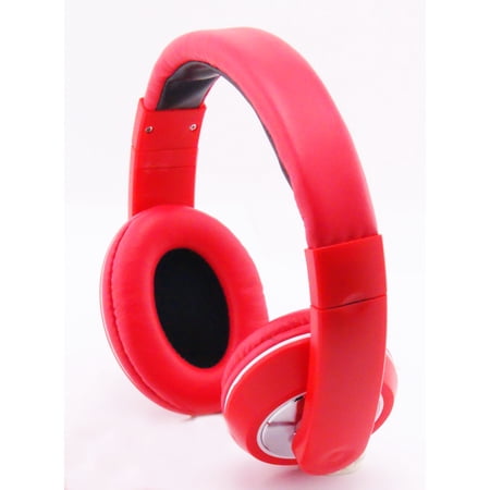 Premium Over-Head Stereo Headset Headphones w/ Mic for Motorola Moto G7 Plus, G7, G7 Power Play, One Power, One (Red) + MND Stylus