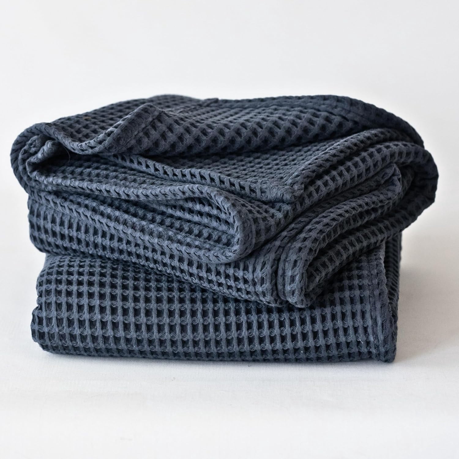 Premium Oversized Waffle Bath Towel Pack of 2 Extra Large 35x71 inch - 100% Turkish Cotton Waffle Weave Quick Dry Absorbent Lint Free Bath Sheet Towels (Anthracite, Set of 2 Bath Towels)