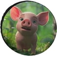thumbnail image 1 of Premium Oxford Cloth Tire Cover - Cute Pig Universal Fit Spare Wheel Protector for SUV, Truck, RV - Weather-Resistant, Dustproof, and UV Protection - Easy Installation - Ideal for Outdoor Use, 1 of 10