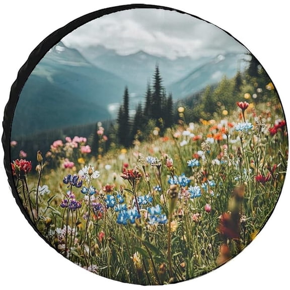 Premium Oxford Cloth Tire Cover - Nature Landscape Universal Fit Spare Wheel Protector for SUV, Truck, RV - Weather-Resistant, Dustproof, and UV Protection - Easy Installation - Ideal for Outdoor Use