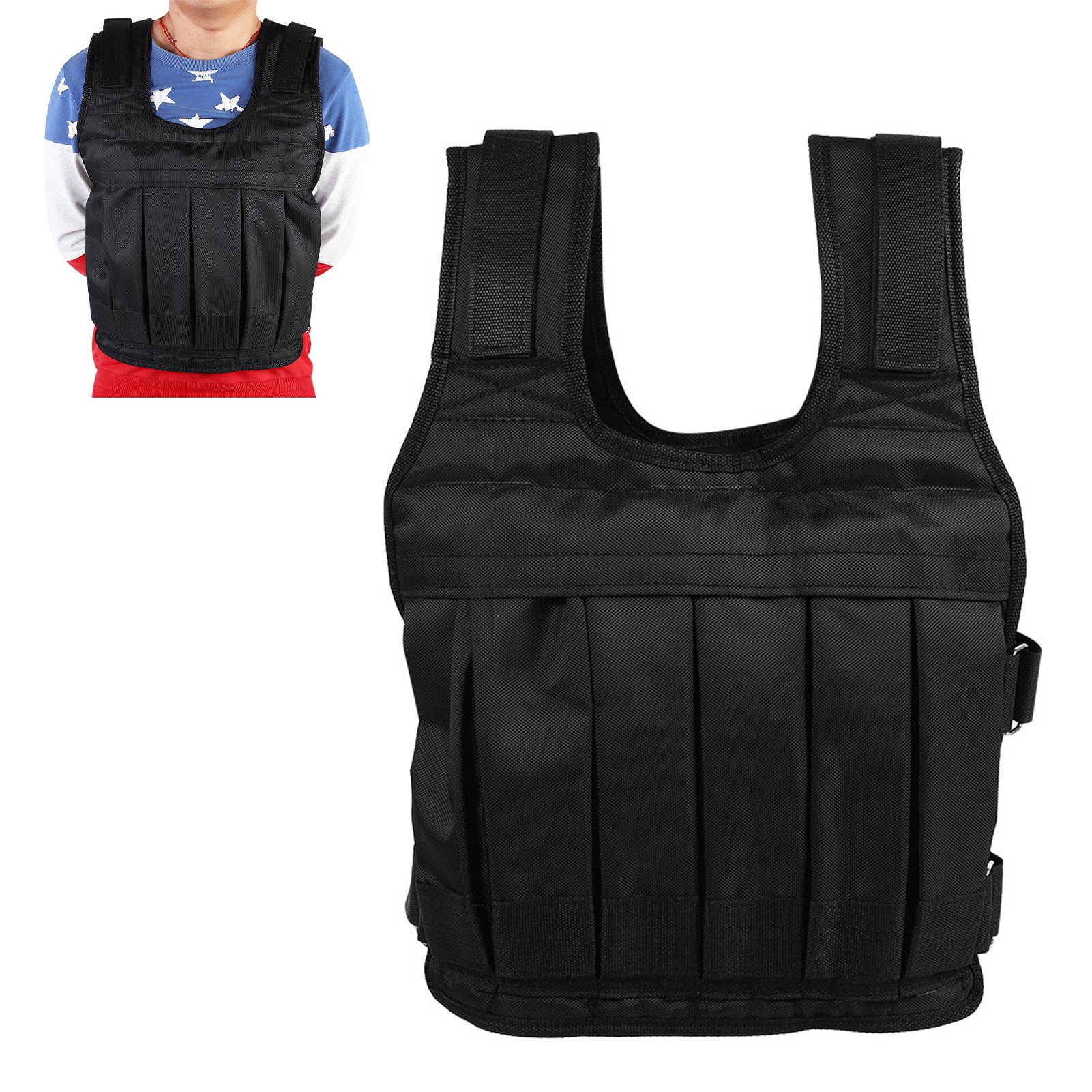 Premium Oxford Cloth Weighted Vest, 12 Pockets . Load 50KG Weighted Compressed Foam Pad For