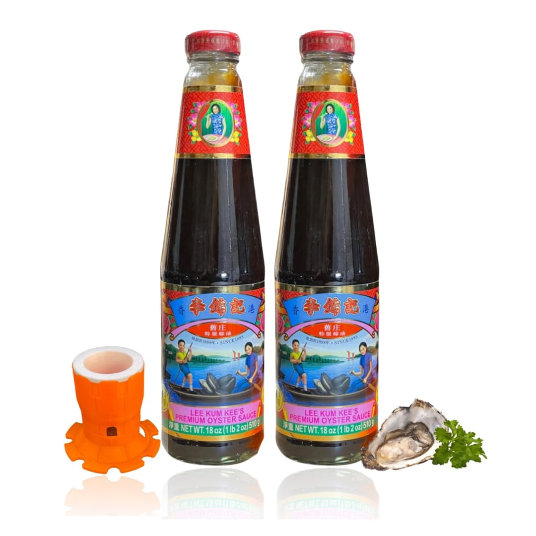 Premium Oyster Sauce, 18Ounce Glass Bottles (Pack of 2) Versatile