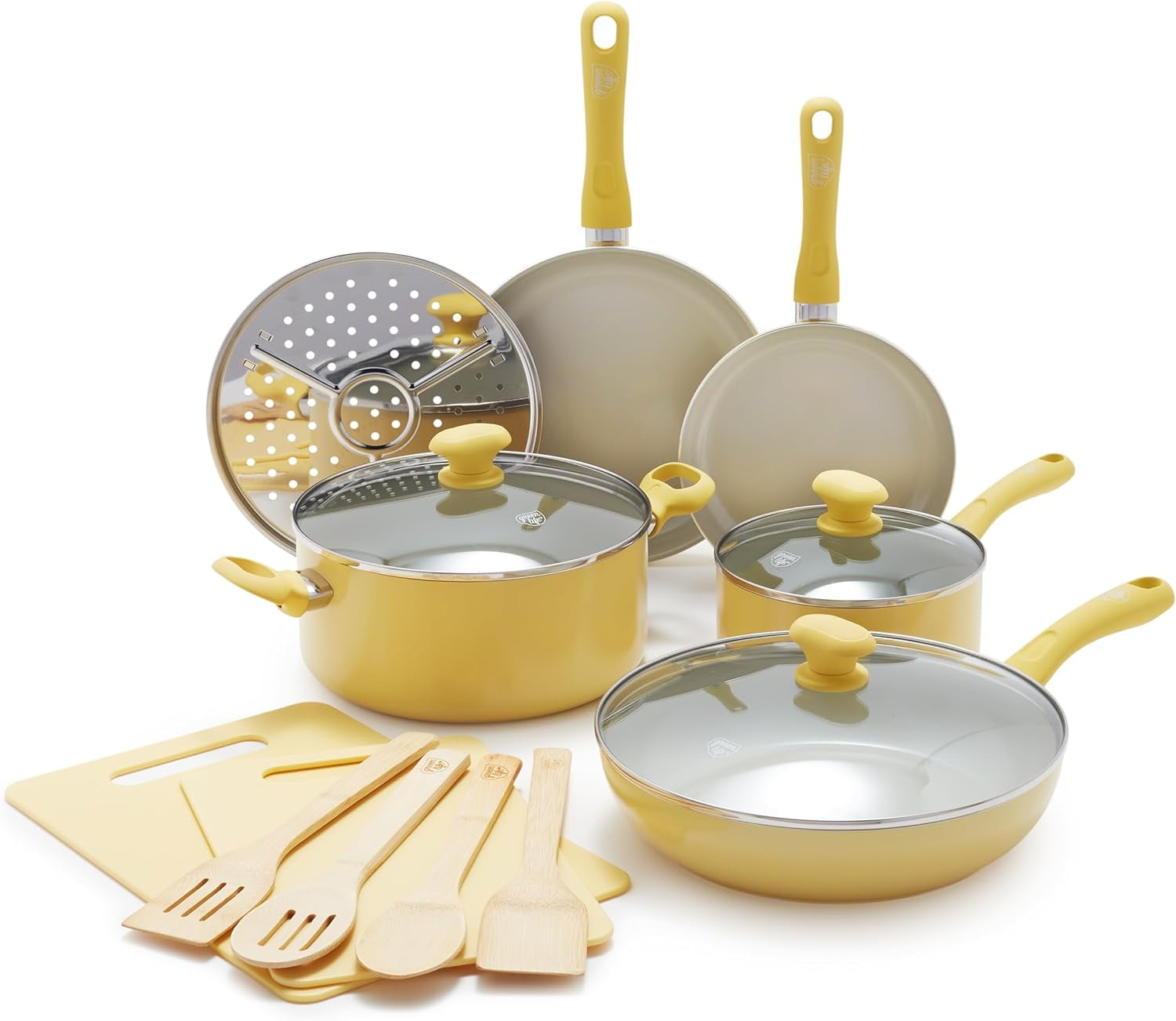 Premium PFASFree Ceramic Nonstick Cookware Set 15Piece Kitchen Pot