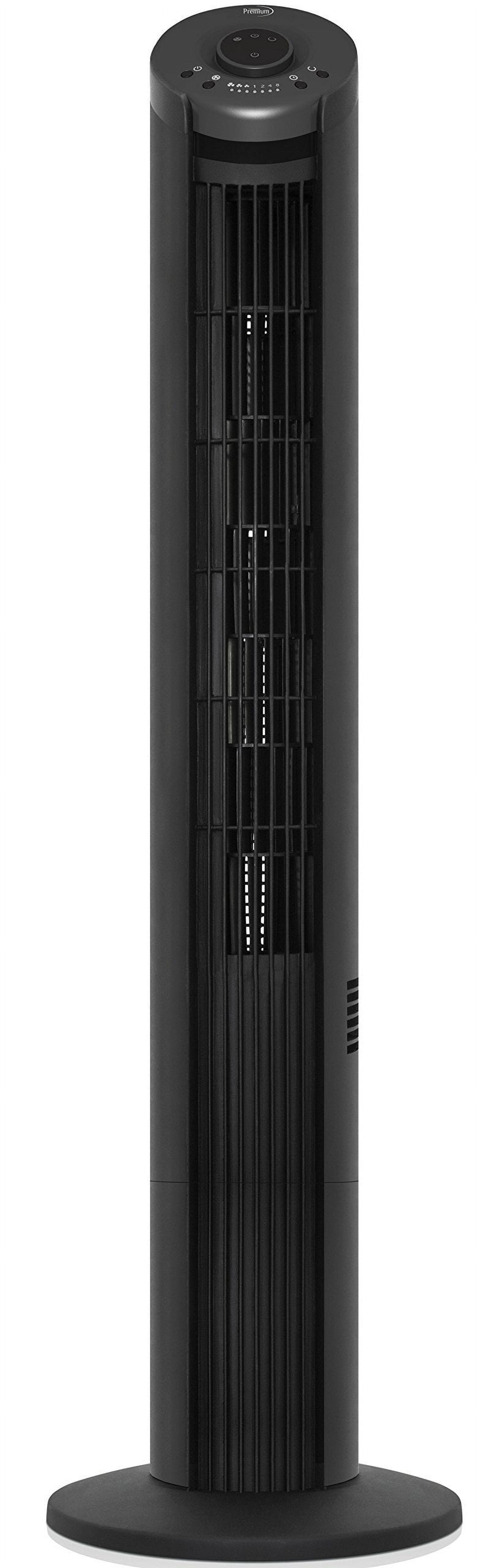 Premium 42'' Black Remote Controlled Oscillating Tower Fan