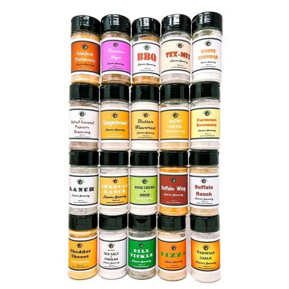 June Moon Spice Company's Popcorn Seasoning Mega Variety 20 Pack | 3.5 fl. oz. Shakers