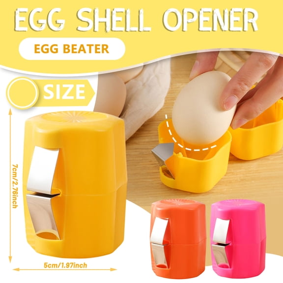 Premium PP Egg Shell Opener & Egg Cracker, Multifunctional Egg Peeler & Egg Opener Tool for Raw Eggs, Quick Clean Crack Egg Opener for Home Kitchen Gadgets (Yellow)