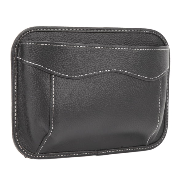 Premium PU Leather Car Seat Side Organizer and Mini Storage Bag for Console and Door Gap Filler, Universal Fit Automotive Interior Clutter Catcher 7 inches / 18 cm
