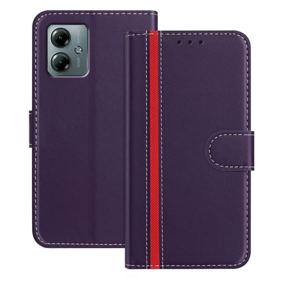 Premium PU Leather Case Compatible for Motorola Moto G Power (2025), PU Leather Wallet Flip Folio Case with Kickstand Card Slots Magnetic Closure for Motorola Moto G Power (2025) Cover, Purple