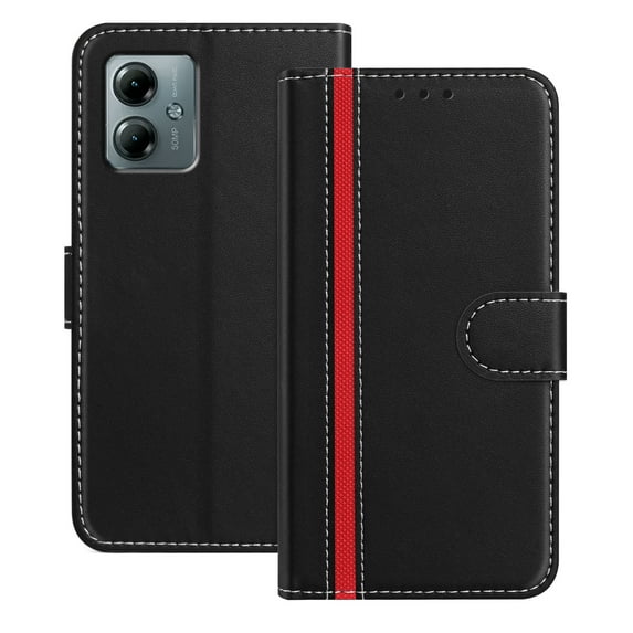 Premium PU Leather Case Compatible for Motorola Moto G Power (2025), PU Leather Wallet Flip Folio Case with Kickstand Card Slots Magnetic Closure for Motorola Moto G Power (2025) Cover, Black