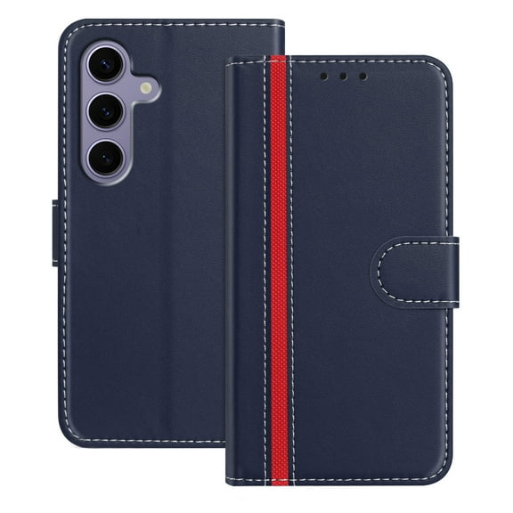 Premium PU Leather Case Compatible for Samsung Galaxy S25 Plus, PU Leather Wallet Flip Folio Case with Kickstand Card Slots Magnetic Closure for Samsung Galaxy S25 Plus Cover, Blue