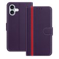 thumbnail image 1 of Premium PU Leather Case Compatible for iPhone 16, PU Leather Wallet Flip Folio Case with Kickstand Card Slots Magnetic Closure for iPhone 16 Full Body Protective Cover, Purple, 1 of 9