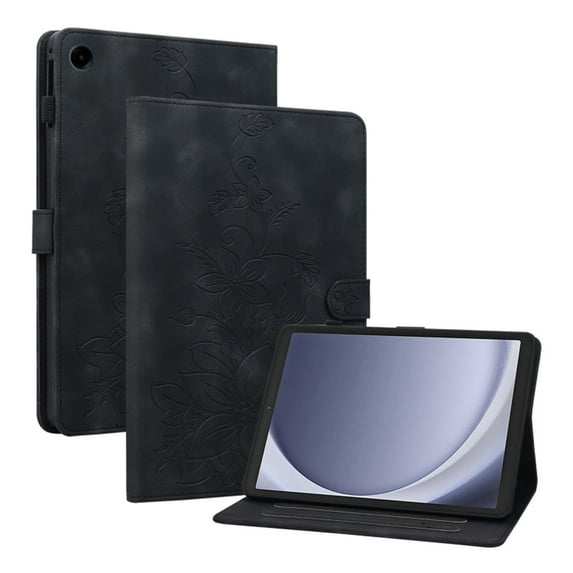 Premium PU Leather Case with Pen Holder for Samsung Galaxy Tab A9 8.7 Inch SM-X110/X115/X117, Magnetic Clasp Stand,Black
