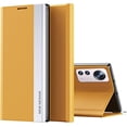thumbnail image 1 of Premium PU Leather Cover for Xiaomi 12 Pro, [Shockproof TPU Interior] Stand Flip Phone Case for Xiaomi 12 Pro CX Yellow, 1 of 8