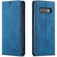 thumbnail image 1 of Premium PU Leather Flip Folio Case for Samsung Galaxy S10e, Protective Case with Kickstand Card Slot Magnetic Closure Shockproof Wallet Cover for Samsung Galaxy S10e - Blue, 1 of 14