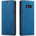 thumbnail image 1 of Premium PU Leather Flip Folio Case for Samsung Galaxy S8 Plus, Protective Case with Kickstand Card Slot Magnetic Closure Shockproof Wallet Cover for Samsung Galaxy S8 Plus - Blue, 1 of 13
