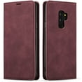 thumbnail image 1 of Premium PU Leather Flip Folio Case for Samsung Galaxy S9 Plus, Protective Case with Kickstand Card Slot  Closure Shockproof Wallet Cover for Samsung Galaxy S9 Plus - Wine Red, 1 of 14