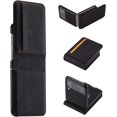 thumbnail image 1 of Premium PU Leather Flip Folio Case for Samsung Galaxy Z Flip 4, [One-Piece] [Anti-Slip] [Scratch Resistant] Slim Flexible Protective Card Slot Shockproof Wallet Cover - Black, 1 of 8