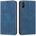 thumbnail image 1 of Premium PU Leather Flip Folio Case for Xiao Redmi 9A/9AT/9i, Magnetic Closure Protective Case Kickstand Card Cash Slot Shockproof Durable Wallet Cover Soft TPU Inner Phone Case - Blue, 1 of 8