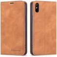 thumbnail image 1 of Premium PU Leather Flip Folio Case for Xiao Redmi 9A/9AT/9i, Magnetic Closure Protective Case Kickstand Card Cash Slot Shockproof Durable Wallet Cover Soft TPU Inner Phone Case - Brown, 1 of 16