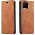 thumbnail image 1 of Premium PU Leather Flip Folio Case for iPhone 11 Pro Max, Protective Case with Kickstand Card Slot Holder Hidden Magnetic Closure Shockproof Wallet Cover for iPhone 11 Pro Max 6.5 inch - Brown, 1 of 13